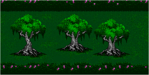 Thumbnail for a map of Lothlorien for the SNES game The Lord Of The Rings: Volume One.