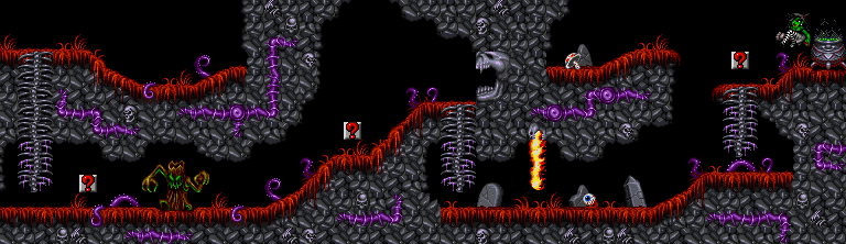 Thumbnail for a map of World 1 Area 1 (ST3W) for the SNES game The Lost Vikings II.