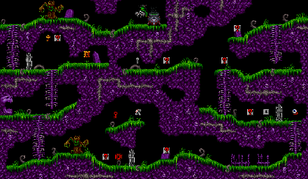 Thumbnail for a map of World 1 Area 2 (K3YS) for the SNES game The Lost Vikings II.