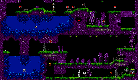 Thumbnail for a map of World 1 Area 4 (SW1M) for the SNES game The Lost Vikings II.