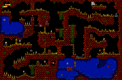 Thumbnail for a map of World 2 Area 3 (WZRD) for the SNES game The Lost Vikings II.