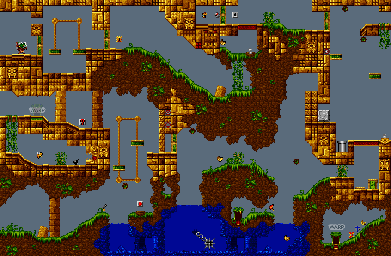 Thumbnail for a map of World 4 Area 1 (D4RK) for the SNES game The Lost Vikings II.