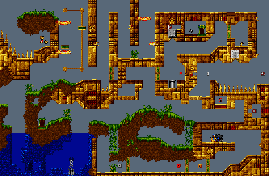 Thumbnail for a map of World 4 Area 6 (H0M3) for the SNES game The Lost Vikings II.