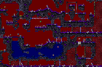 Thumbnail for a map of World 5 Area 3 (H3LL) for the SNES game The Lost Vikings II.