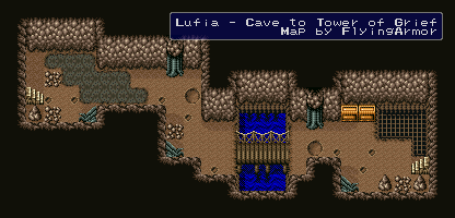 Thumbnail for a map of Cave To Tower Of Grief for the SNES game Lufia & The Fortress Of Doom.