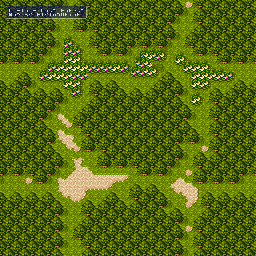Thumbnail for a map of Lost Forest for the SNES game Lufia & The Fortress Of Doom.