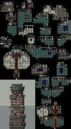 Thumbnail for a map of Tanbel Southeast Tower for the SNES game Lufia II: Rise Of The Sinistrals.