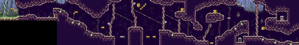Thumbnail for a map of Stage 2: Fungus Forest Area 3 for the SNES game The Magical Quest 3: Starring Mickey & Donald.
