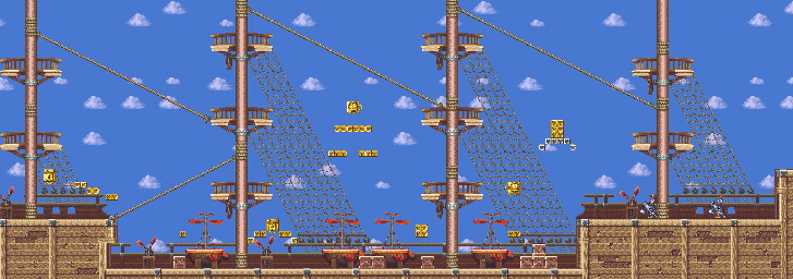 Thumbnail for a map of Stage 4: Sky Battleship Area 3 for the SNES game The Magical Quest 3: Starring Mickey & Donald.