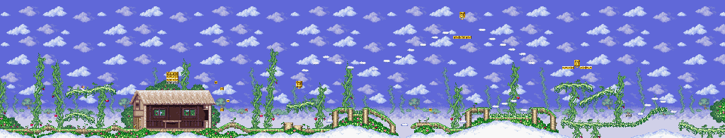 Thumbnail for a map of Stage 1: Treetops Area 1 for the SNES game The Magical Quest: Starring Mickey Mouse.