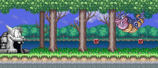 Thumbnail for a map of Stage 1: Treetops Boss for the SNES game The Magical Quest: Starring Mickey Mouse.