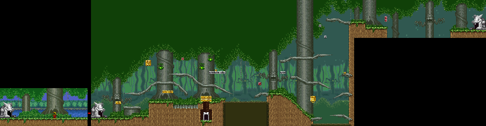 Thumbnail for a map of Stage 2: Dark Forest Area 1 for the SNES game The Magical Quest: Starring Mickey Mouse.