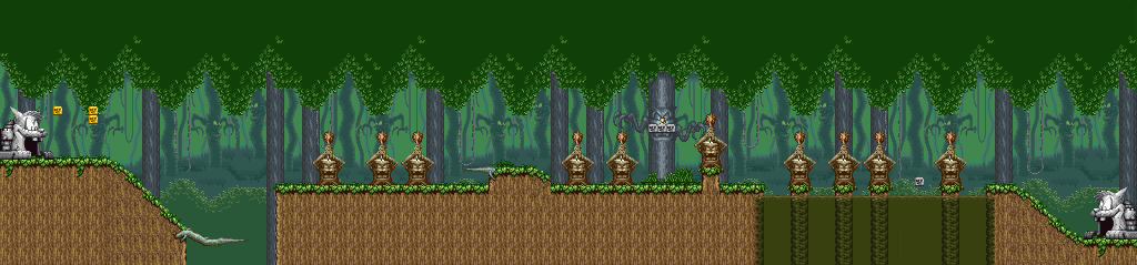 Thumbnail for a map of Stage 2: Dark Forest Area 3 for the SNES game The Magical Quest: Starring Mickey Mouse.