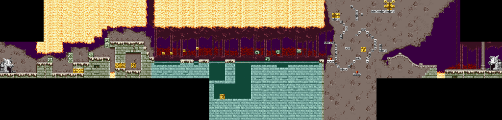Thumbnail for a map of Stage 3: Fire Grotto Area 3 for the SNES game The Magical Quest: Starring Mickey Mouse.