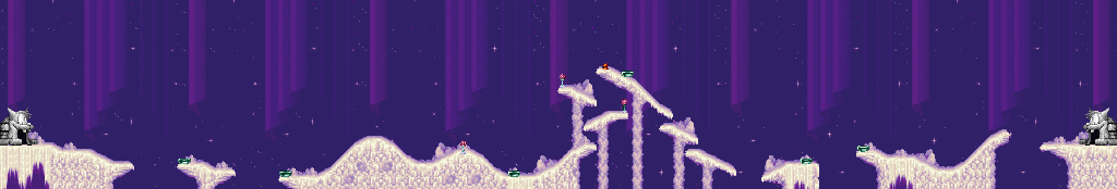 Thumbnail for a map of Stage 5: Snowy Valley Area 2 for the SNES game The Magical Quest: Starring Mickey Mouse.