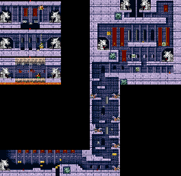 Thumbnail for a map of Stage 6: Pete's Castle Area 3 for the SNES game The Magical Quest: Starring Mickey Mouse.