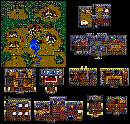 Thumbnail for a map of Block Village for the SNES game Magna Braban: Henreki no Yuusha.