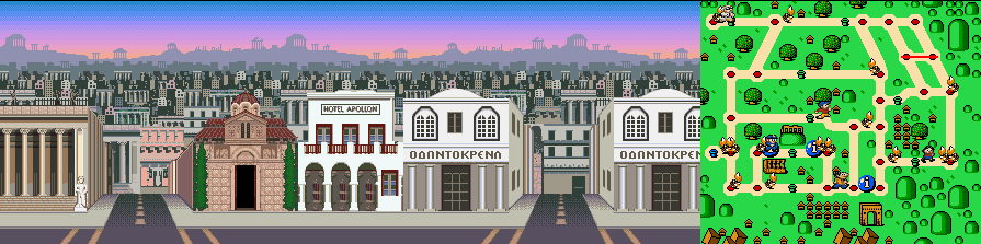 Thumbnail for a map of Athens Street 2 for the SNES game Mario Is Missing!.
