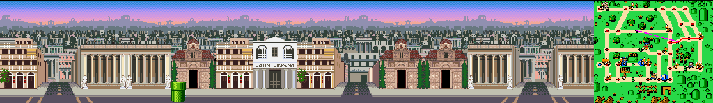 Thumbnail for a map of Athens Street 4 for the SNES game Mario Is Missing!.