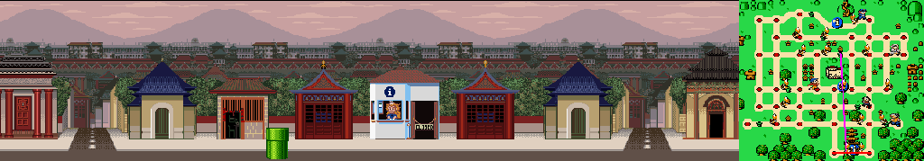 Thumbnail for a map of Beijing Street 1 for the SNES game Mario Is Missing!.