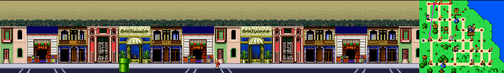 Thumbnail for a map of Buenos Aires Street 1 for the SNES game Mario Is Missing!.