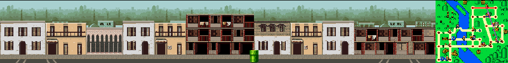Thumbnail for a map of Cairo Street 1 for the SNES game Mario Is Missing!.