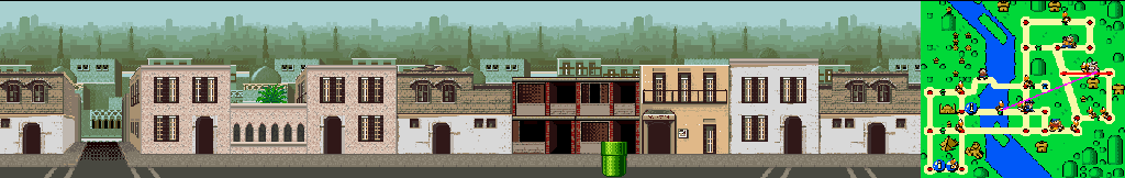 Thumbnail for a map of Cairo Street 3 for the SNES game Mario Is Missing!.