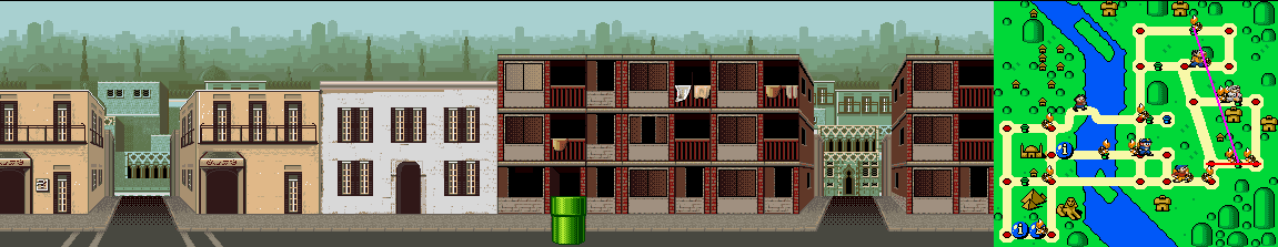 Thumbnail for a map of Cairo Street 6 for the SNES game Mario Is Missing!.