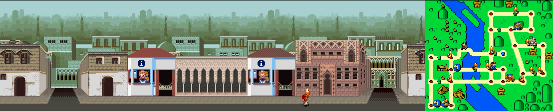 Thumbnail for a map of Cairo Street 7 for the SNES game Mario Is Missing!.