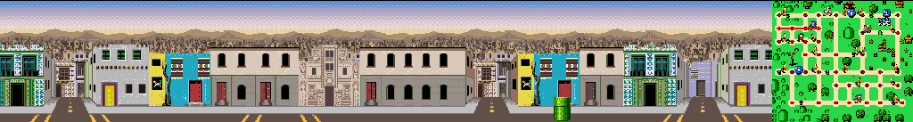 Thumbnail for a map of Mexico City Street 1 for the SNES game Mario Is Missing!.