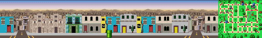 Thumbnail for a map of Mexico City Street 2 for the SNES game Mario Is Missing!.