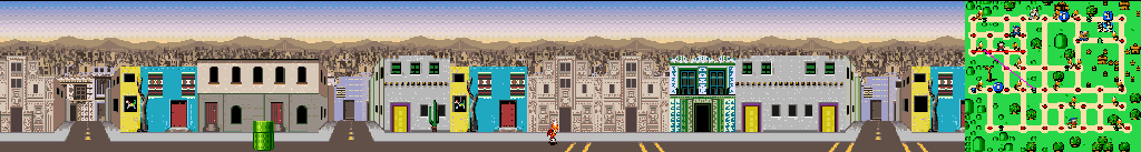 Thumbnail for a map of Mexico City Street 3 for the SNES game Mario Is Missing!.
