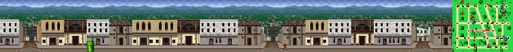 Thumbnail for a map of Nairobi Street 2 for the SNES game Mario Is Missing!.