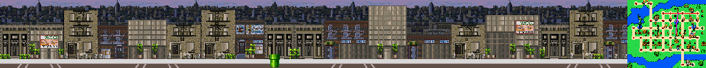 Thumbnail for a map of New York Street 2 for the SNES game Mario Is Missing!.