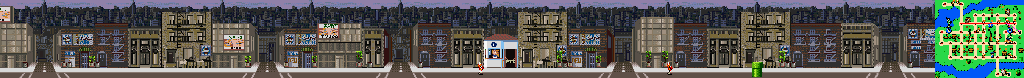 Thumbnail for a map of New York Street 3 for the SNES game Mario Is Missing!.