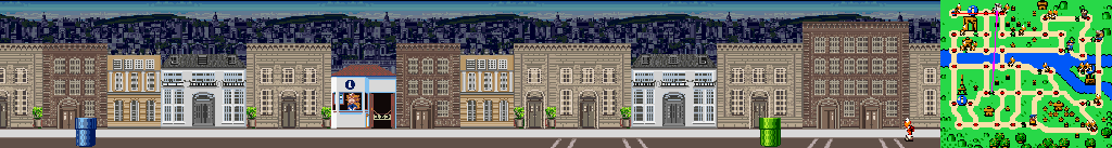 Thumbnail for a map of Paris Street 1 for the SNES game Mario Is Missing!.