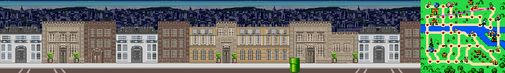 Thumbnail for a map of Paris Street 4 for the SNES game Mario Is Missing!.