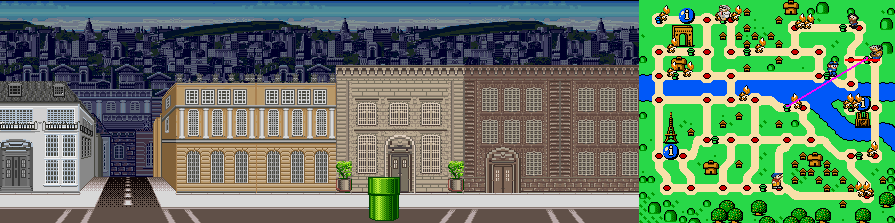 Thumbnail for a map of Paris Street 5 for the SNES game Mario Is Missing!.