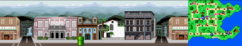 Thumbnail for a map of Rio De Janeiro Street 4 for the SNES game Mario Is Missing!.