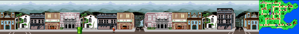 Thumbnail for a map of Rio De Janeiro Street 5 for the SNES game Mario Is Missing!.