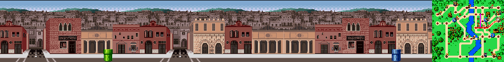 Thumbnail for a map of Rome Street 1 for the SNES game Mario Is Missing!.