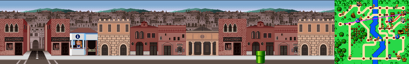 Thumbnail for a map of Rome Street 2 for the SNES game Mario Is Missing!.