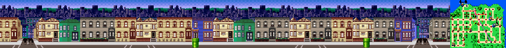Thumbnail for a map of San Francisco Street 2 for the SNES game Mario Is Missing!.