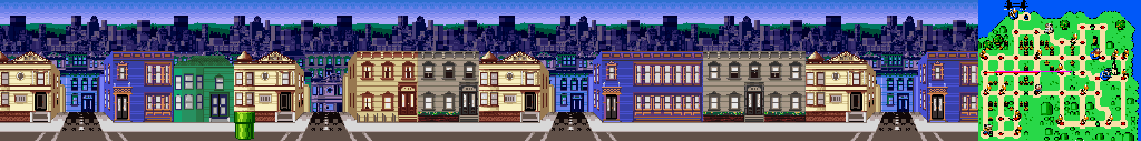 Thumbnail for a map of San Francisco Street 4 for the SNES game Mario Is Missing!.