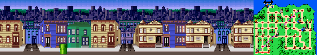 Thumbnail for a map of San Francisco Street 6 for the SNES game Mario Is Missing!.