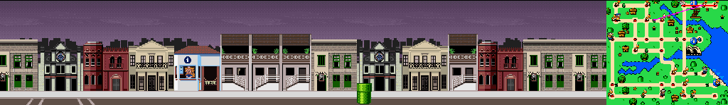 Thumbnail for a map of Sydney Street 2 for the SNES game Mario Is Missing!.