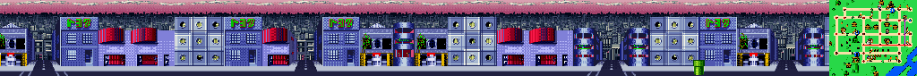 Thumbnail for a map of Tokyo Street 3 for the SNES game Mario Is Missing!.