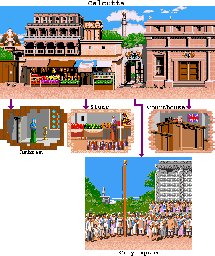 Thumbnail for a map of Calcutta (1947) for the SNES game Mario's Time Machine.
