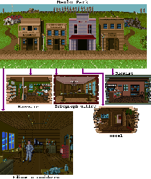 Thumbnail for a map of Menlo Park (1879) for the SNES game Mario's Time Machine.