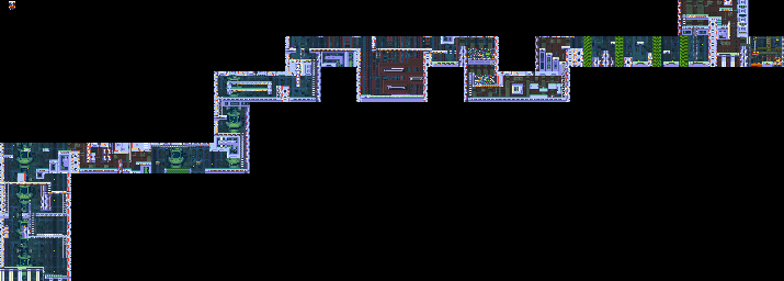 Thumbnail for a map of King's Palace Stage 1 for the SNES game Mega Man & Bass.